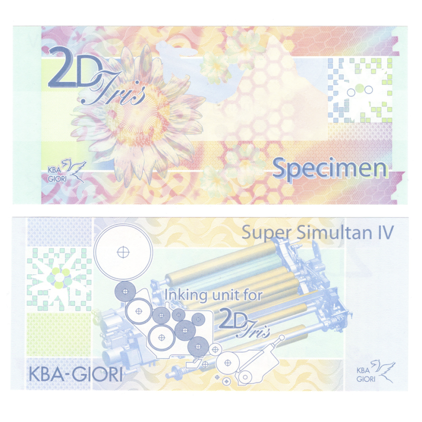 Тестовая банкнота Швейцария KBA-GIORI "2D Iris" фото 1