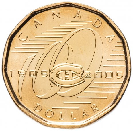 100 лет хоккейному клубу Монреаль Канадиенс - 1 доллар 2009 год, Канада фото 1