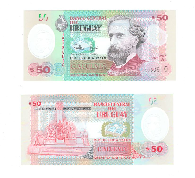Уругвай 50 песо 2020-2021 гг (полимер) фото 1