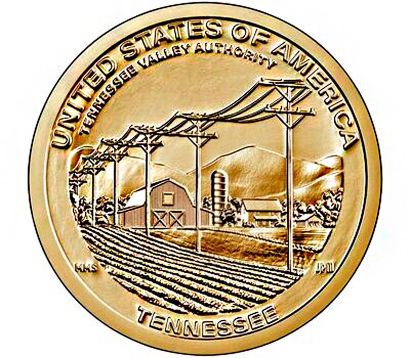 Американские инновации "Администрация долины Теннесси (TVA) (Теннесси) - 1 доллар, 2022 год, США фото 1