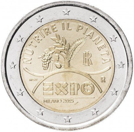 EXPO 2015 - 2 евро, Италия, 2015 год фото 1