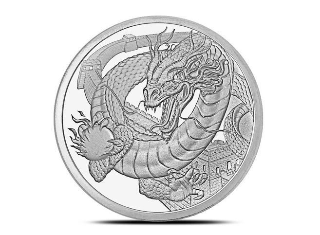 Мир драконов "Китайский дракон" раунд серебро фото 1
