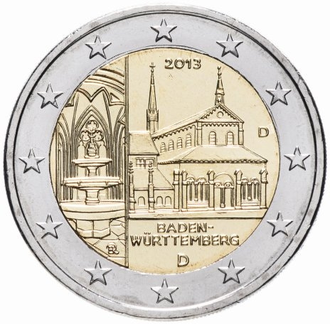 Замок Баден Вюртенберг - 2 евро, Германия, 2013 год фото 1
