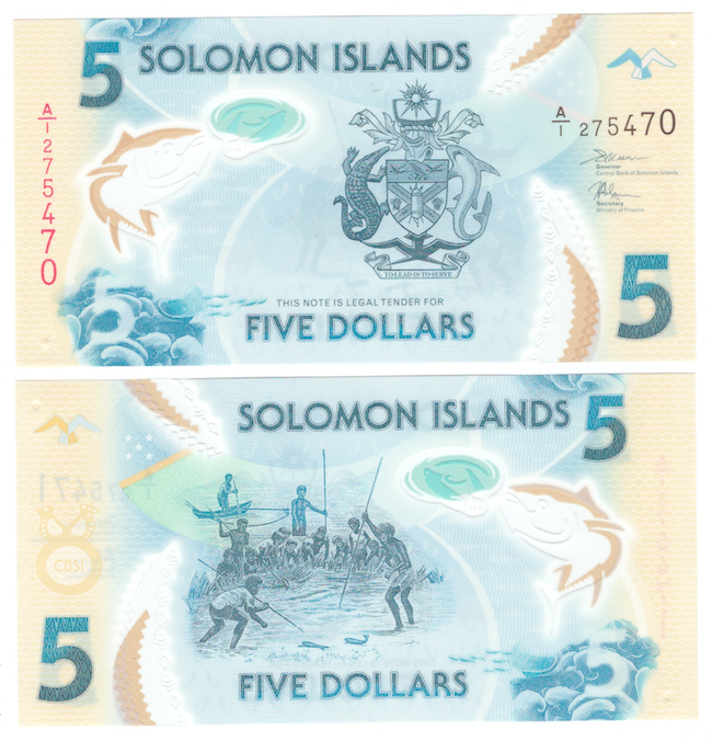 Соломоновы острова 5 долларов 2019 год фото 1