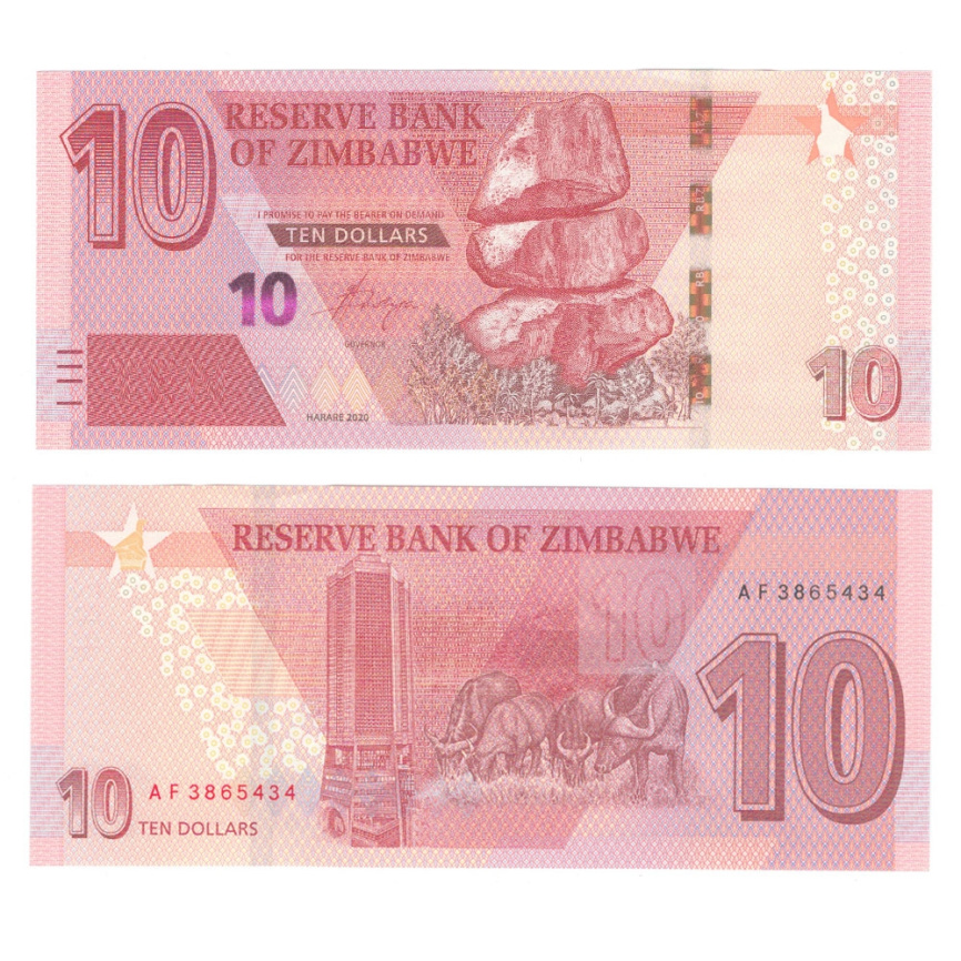 Зимбабве 10 долларов 2019 год фото 1
