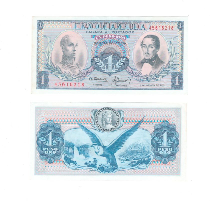 Колумбия 1 песо 1959-1977 гг фото 1