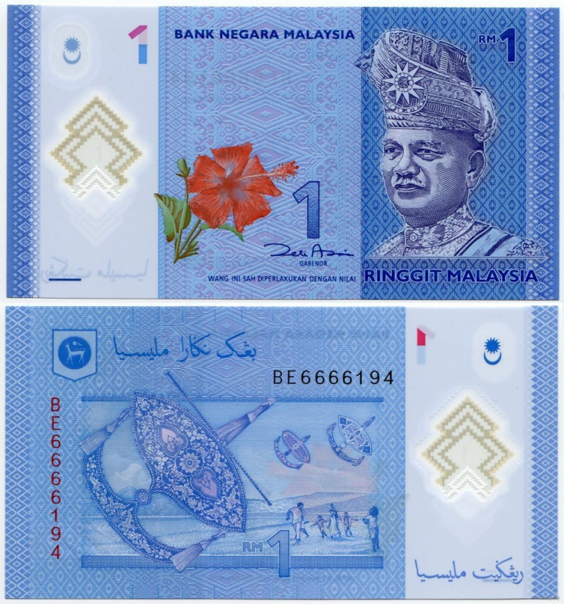 Малайзия 1 ринггит 2012 год (полимер) фото 1