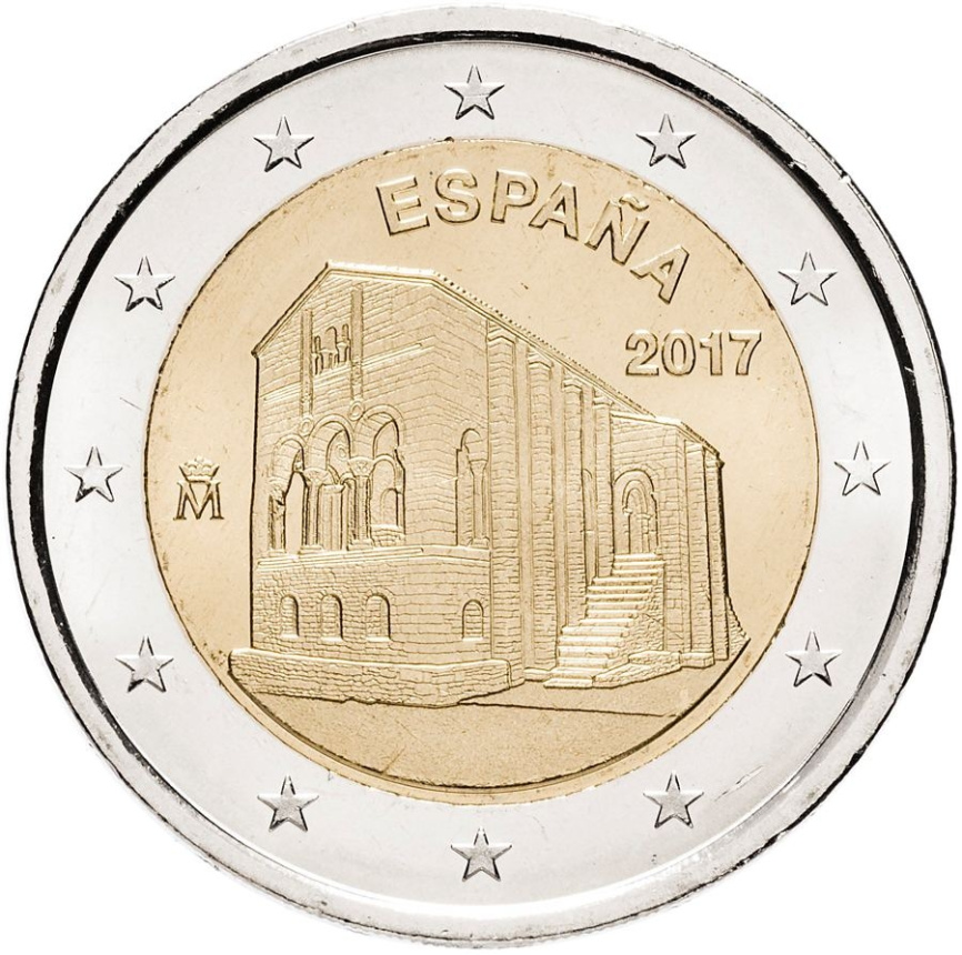 2 евро Испания 2017 - Церковь Санта-Мария-дель-Наранко фото 1