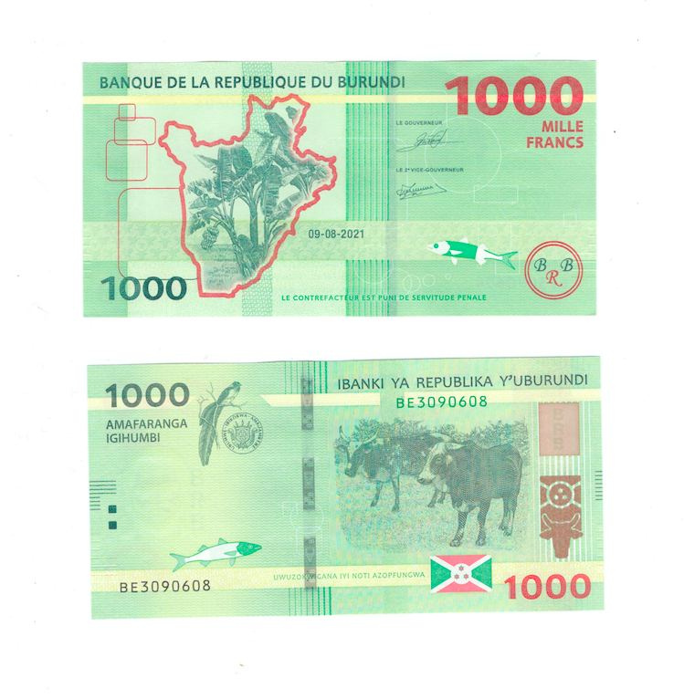 Бурунди 1000 франков 2021 год фото 1