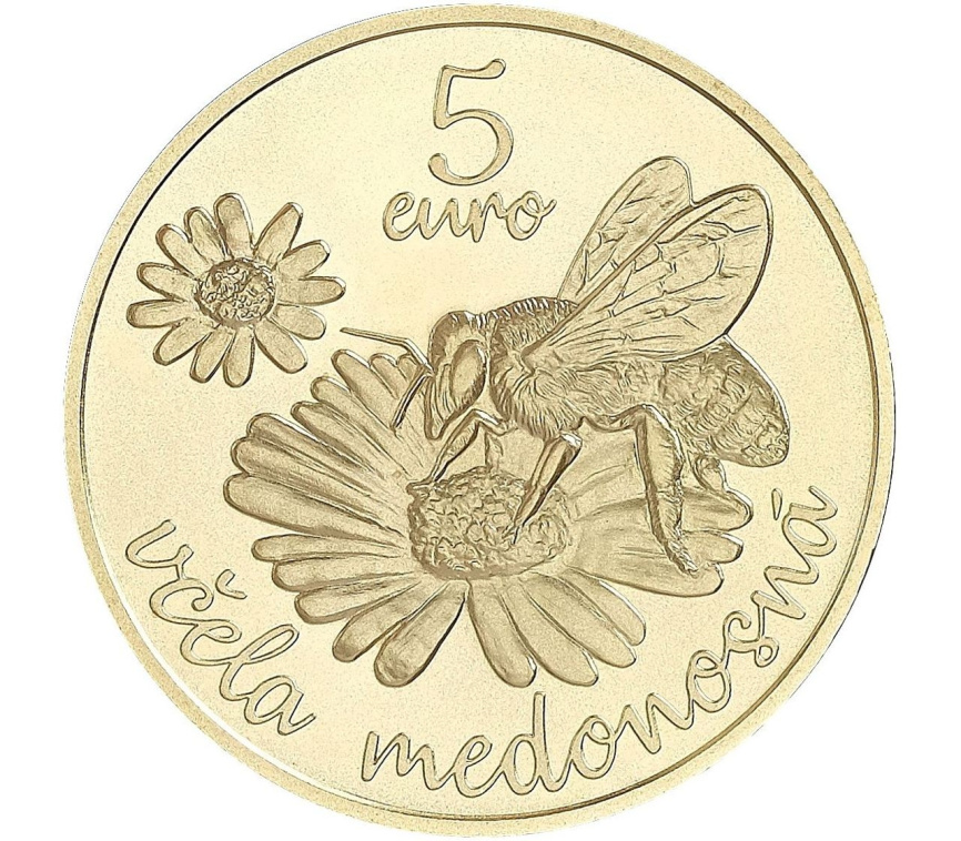 5 евро Словакия 2021 - Медоносная пчела (в капсуле) фото 2
