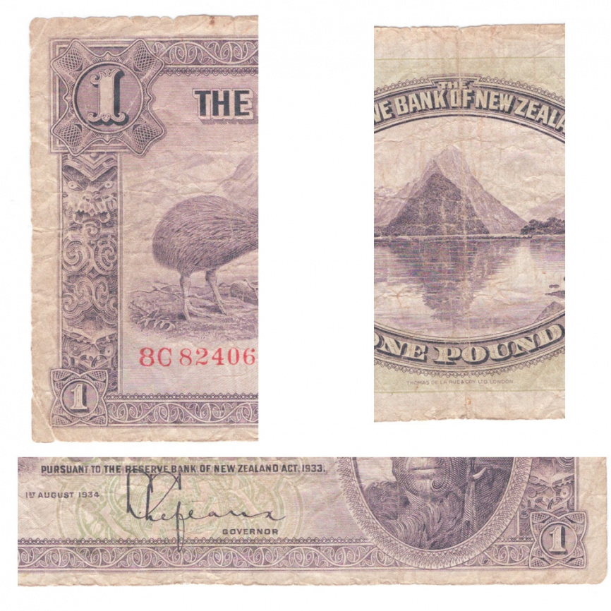 Новая Зеландия 1 фунт 1934 год (F) фото 2