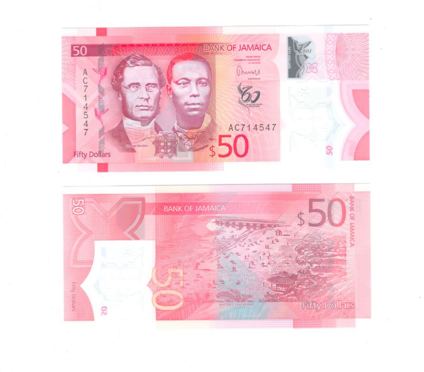 Ямайка 50 долларов 2022 год (юбилейная, полимер) фото 1