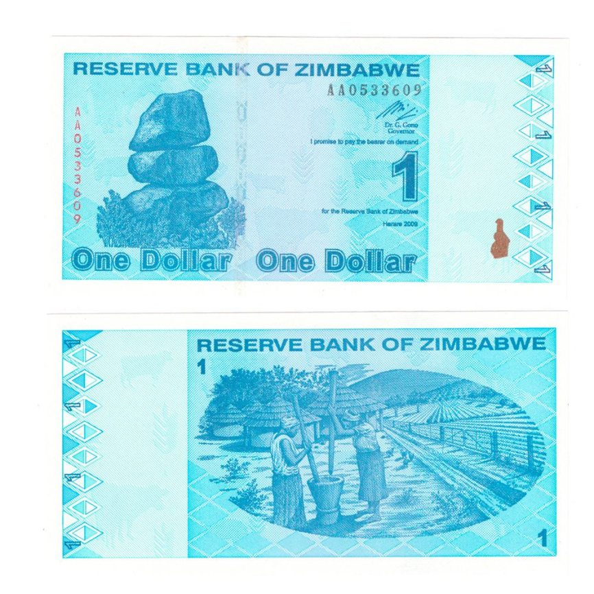 Зимбабве 1 доллар 2009 год фото 1