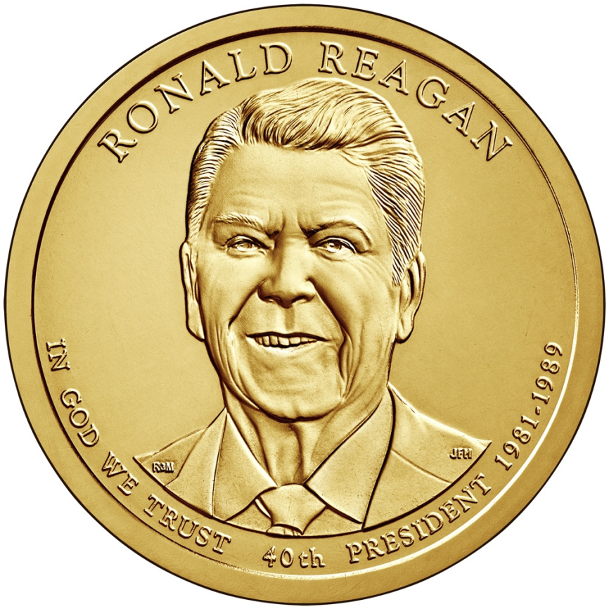 №40 Рональд Рейган 1 доллар США 2016 год фото 1