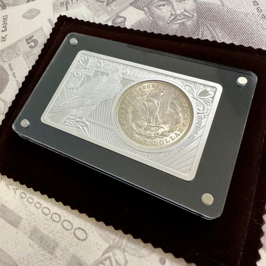 Доллар Моргана и серебряный слиток - памятный выпуск 1921-2021 гг фото 6
