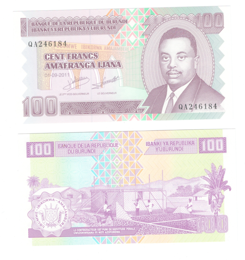 Бурунди 100 франков 2011 год фото 1
