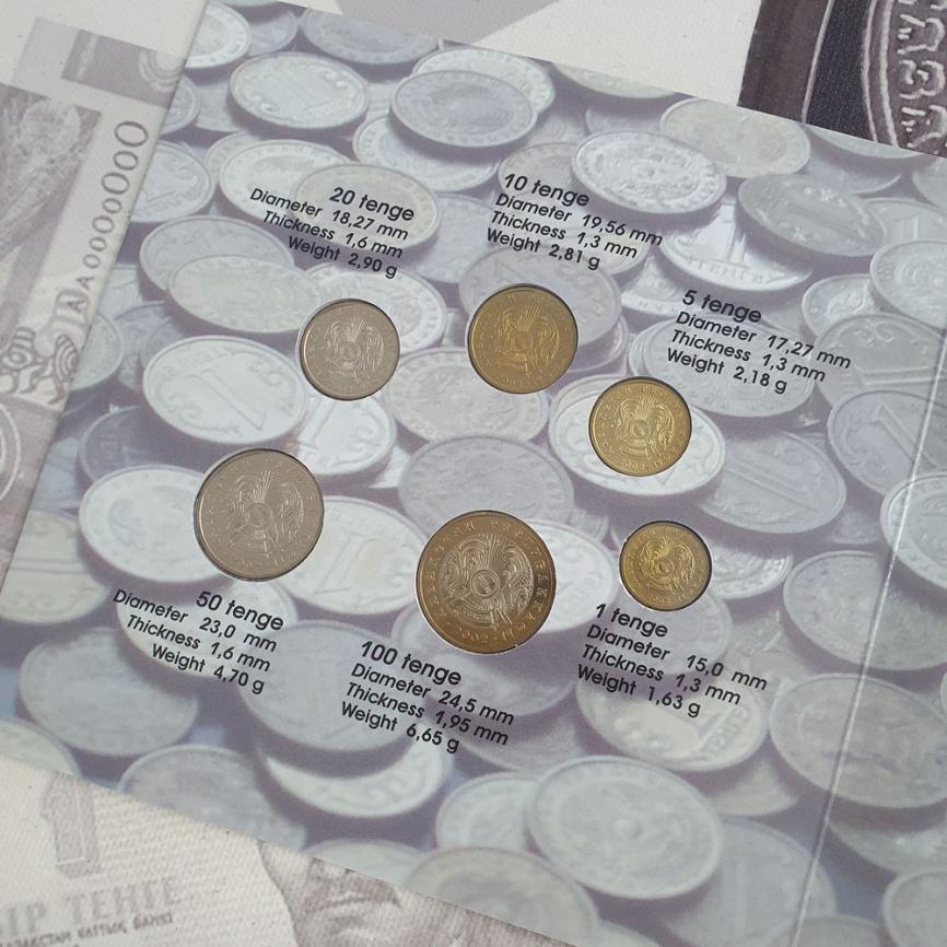 Набор монет в альбоме "Циркуляционные тенге 2002 год" фото 4