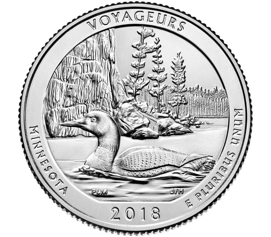 Национальный парк Вояджерс, Миннесота - Парки США, 2018 год, 25 центов фото 1