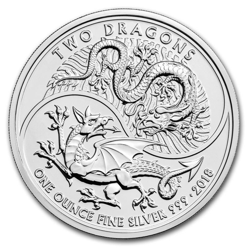 Два дракона - Англия, 2 фунта, 2018 фото 1
