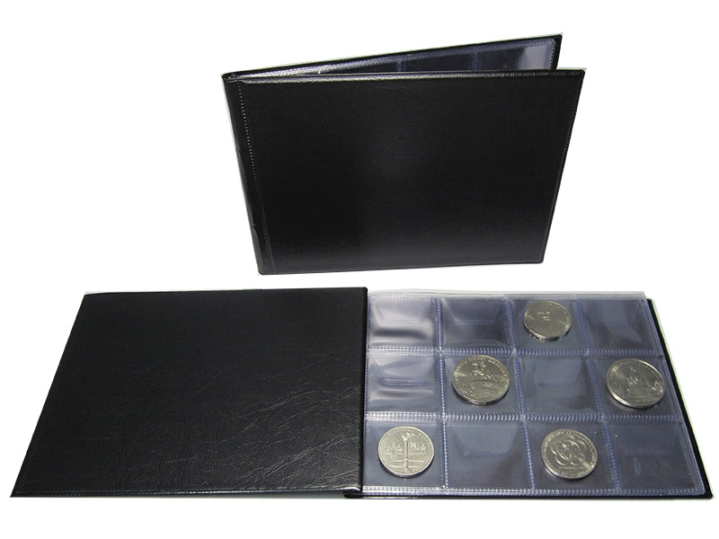 Маленький альбом для монет на 72 ячейки (6 листов с ячейкой 44 мм) фото 1