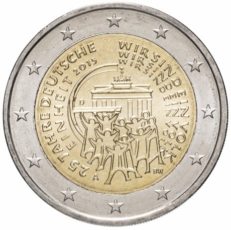 25 лет объединения Германии - 2 евро, Германия, 2015 год фото 1